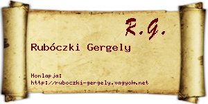 Rubóczki Gergely névjegykártya